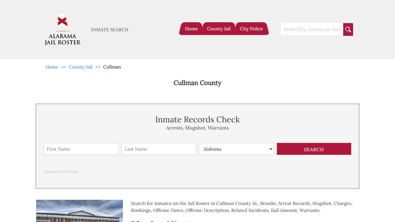 Cullman County | Alabama Jail Inmate Search