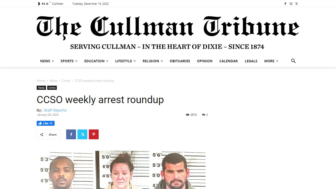 CCSO weekly arrest roundup - The Cullman Tribune