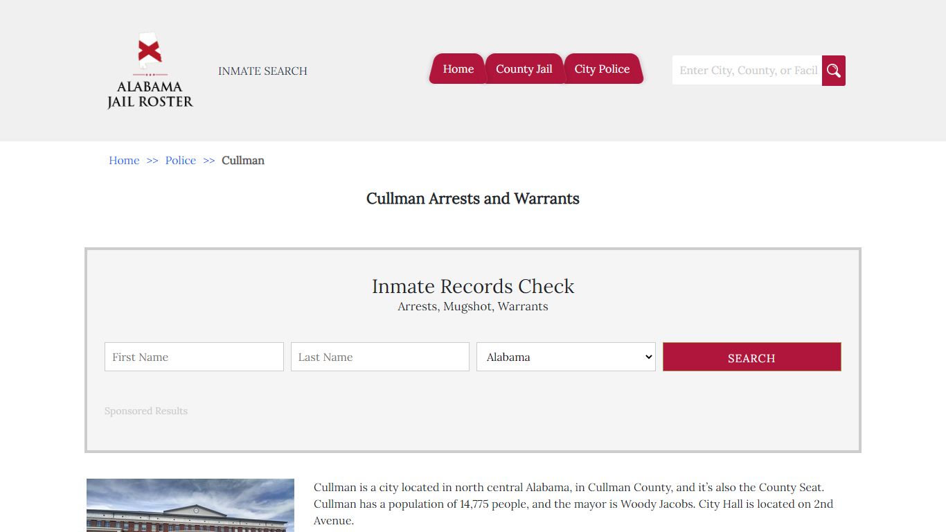 Cullman Arrests and Warrants | Alabama Jail Inmate Search